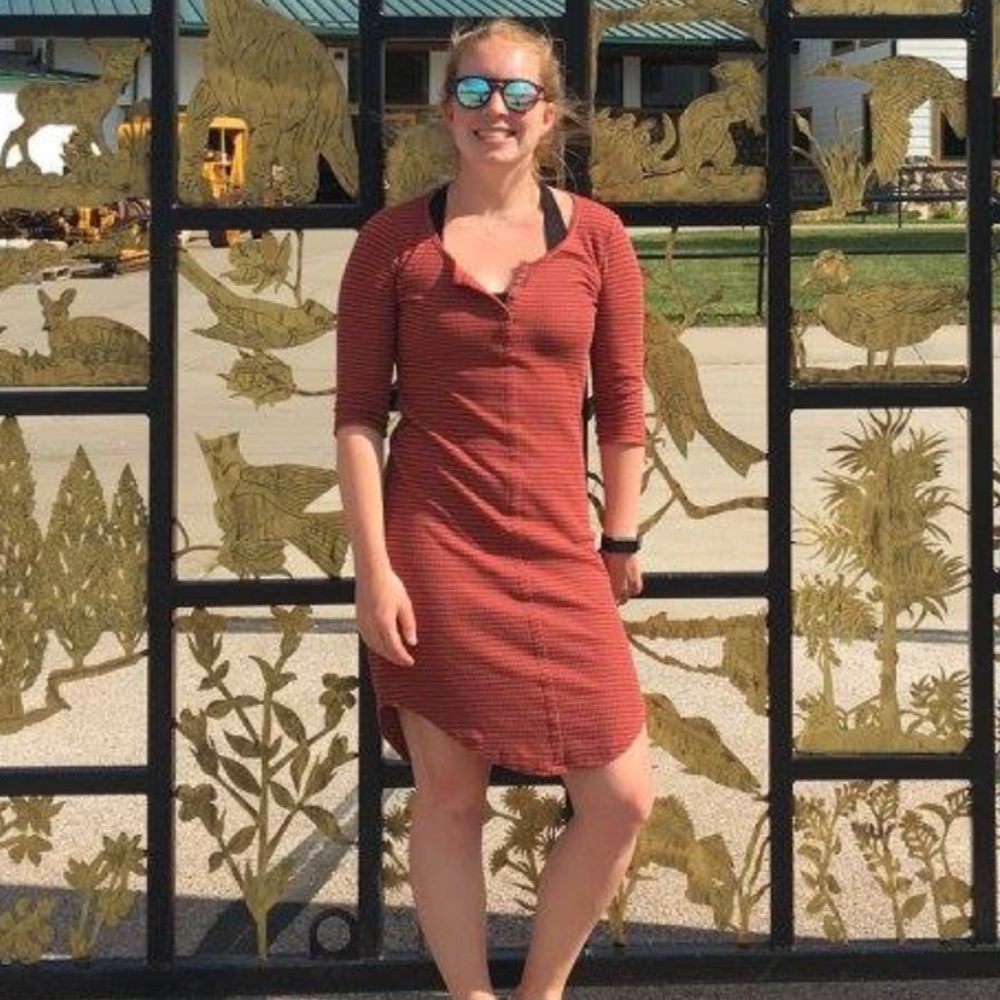 Chloe K "Thermal" Fall Dress - XS - Red Stripes Bodycon